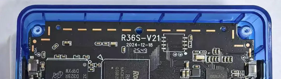 A V21 sample board with the silkscreen reading R36S-V21 2024-12-18